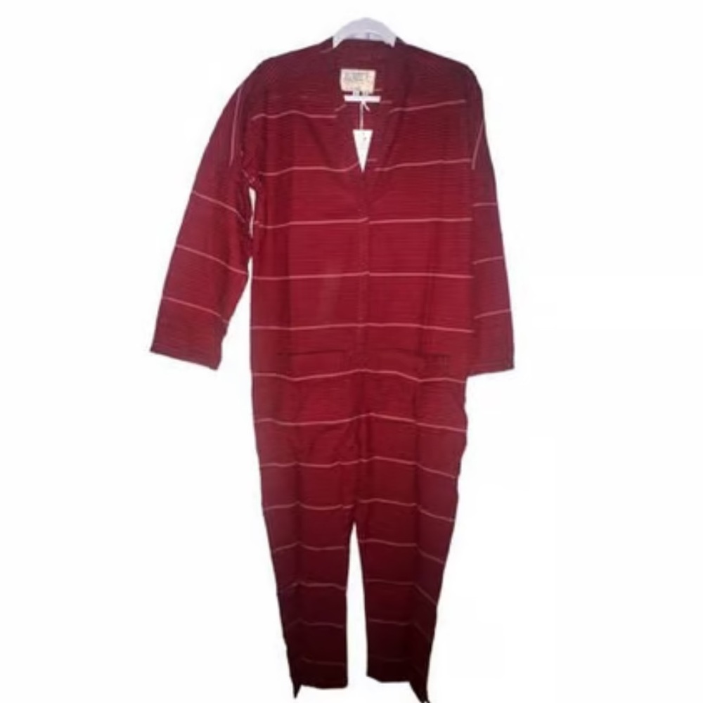 Sandrine Rose Free People size Small NWT red striped Kimono cotton jumpsuit